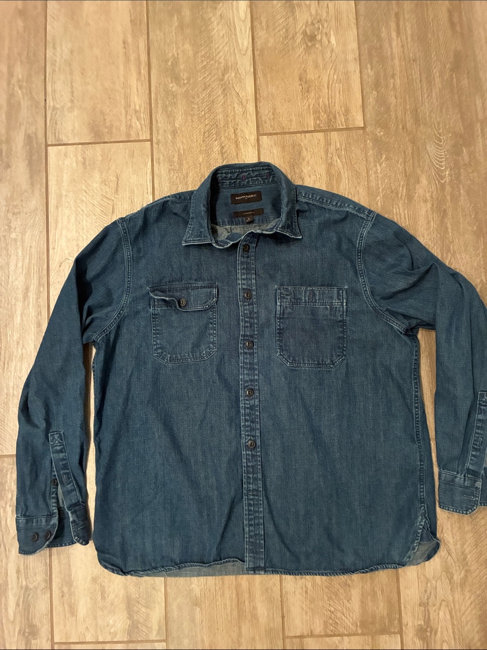 Banana Republic Denim Button-Up Shirt - Blue
